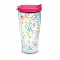 Alimentacion 24 oz Tie Dye Paw Heart Tumbler with Lid, Fuchisa AL2965284